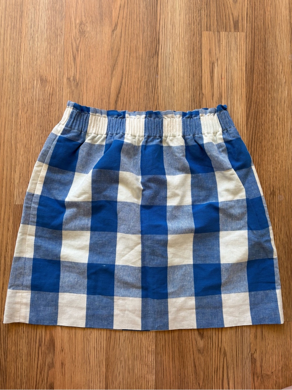 J. Crew Sidewalk Skirt in Blue and White Check Gingham